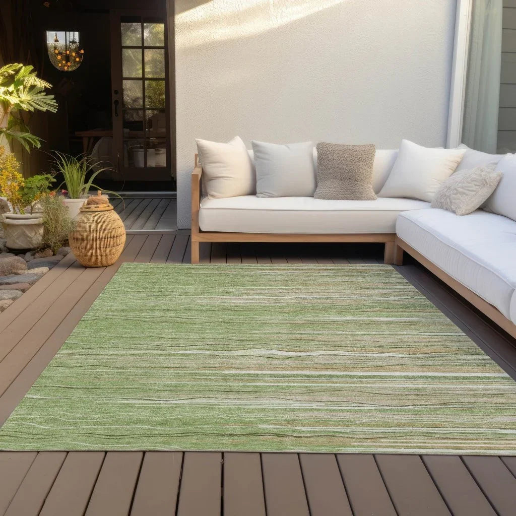 Ayra Green Washable Indoor-Outdoor Rug-Outdoor Rugs-LOOMLAN Rugs-LOOMLAN