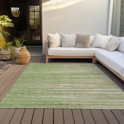 Ayra Green Washable Indoor-Outdoor Rug-Outdoor Rugs-LOOMLAN Rugs-LOOMLAN
