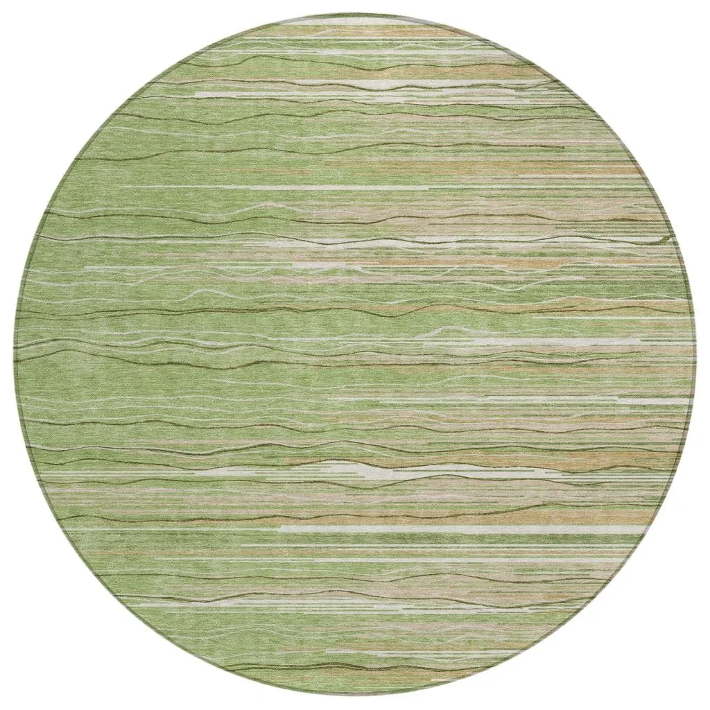 Ayra Green Washable Indoor-Outdoor Rug-Outdoor Rugs-LOOMLAN Rugs-8' x 8'-LOOMLAN