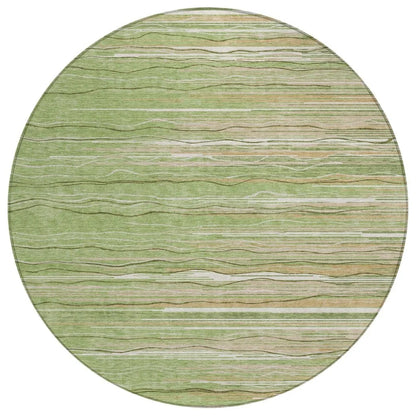 Ayra Green Washable Indoor-Outdoor Rug-Outdoor Rugs-LOOMLAN Rugs-8' x 8'-LOOMLAN
