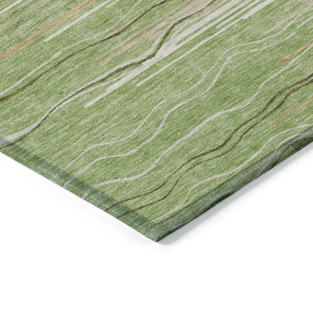 Ayra Green Washable Indoor-Outdoor Rug-Outdoor Rugs-LOOMLAN Rugs-LOOMLAN
