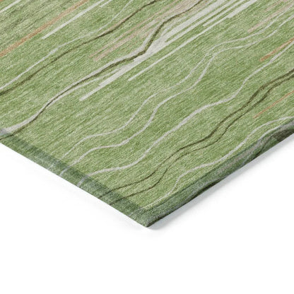 Ayra Green Washable Indoor-Outdoor Rug-Outdoor Rugs-LOOMLAN Rugs-LOOMLAN