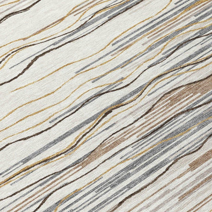 Ayra Ivory Washable Indoor-Outdoor Rug-Outdoor Rugs-LOOMLAN Rugs-LOOMLAN