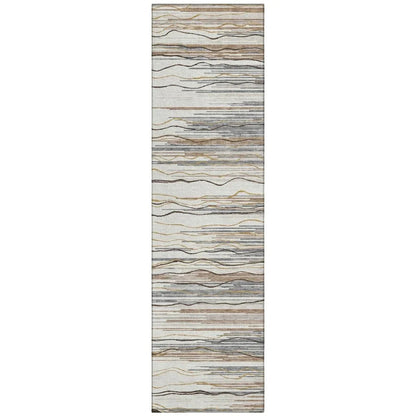 Ayra Ivory Washable Indoor-Outdoor Rug-Outdoor Rugs-LOOMLAN Rugs-2'3" x 7'6"-LOOMLAN