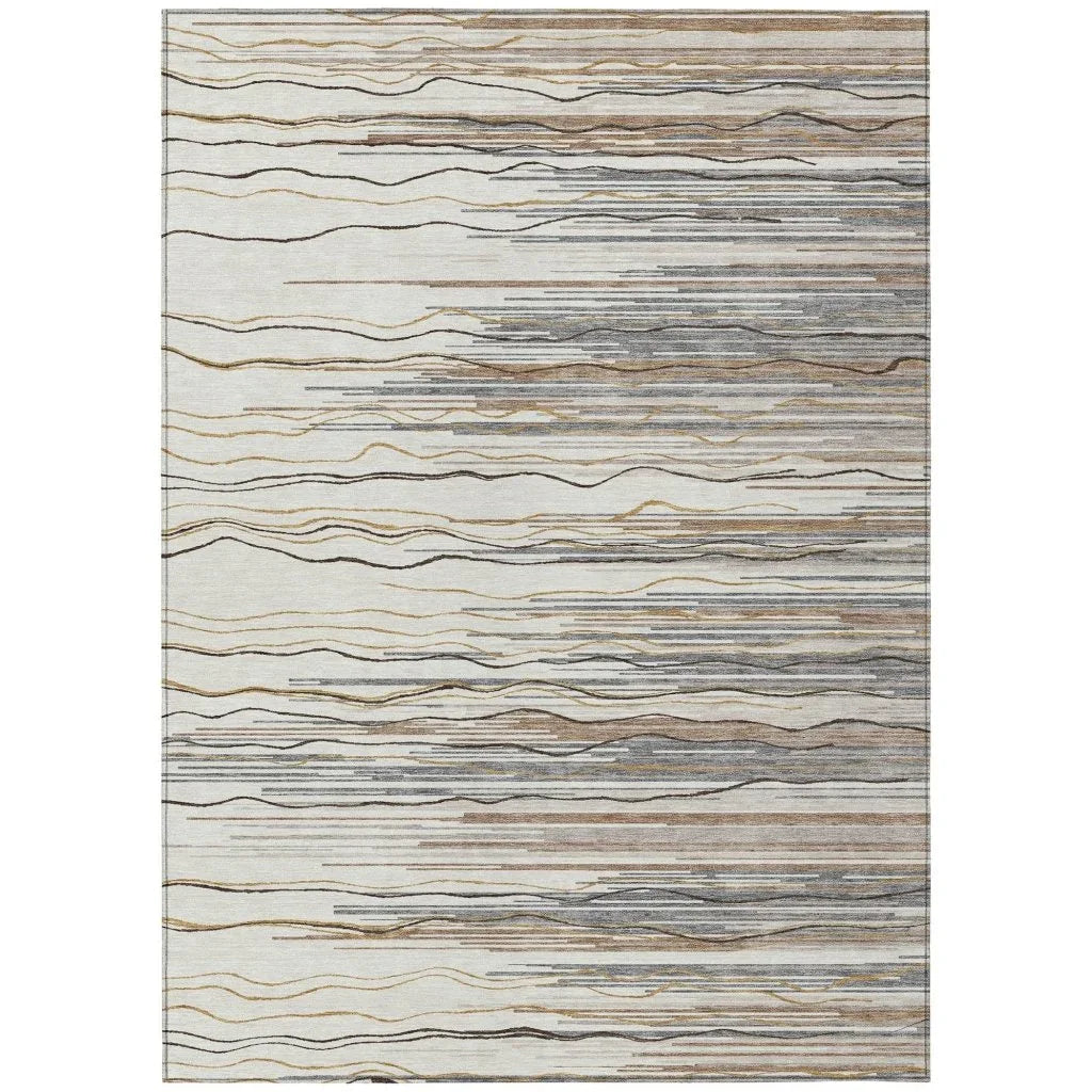 Ayra Ivory Washable Indoor-Outdoor Rug-Outdoor Rugs-LOOMLAN Rugs-2'6" x 3'10"-LOOMLAN