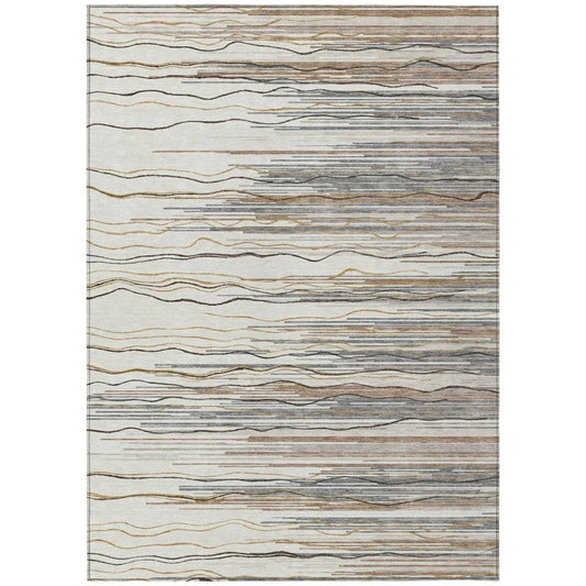 Ayra Ivory Washable Indoor-Outdoor Rug-Outdoor Rugs-LOOMLAN Rugs-2'6" x 3'10"-LOOMLAN