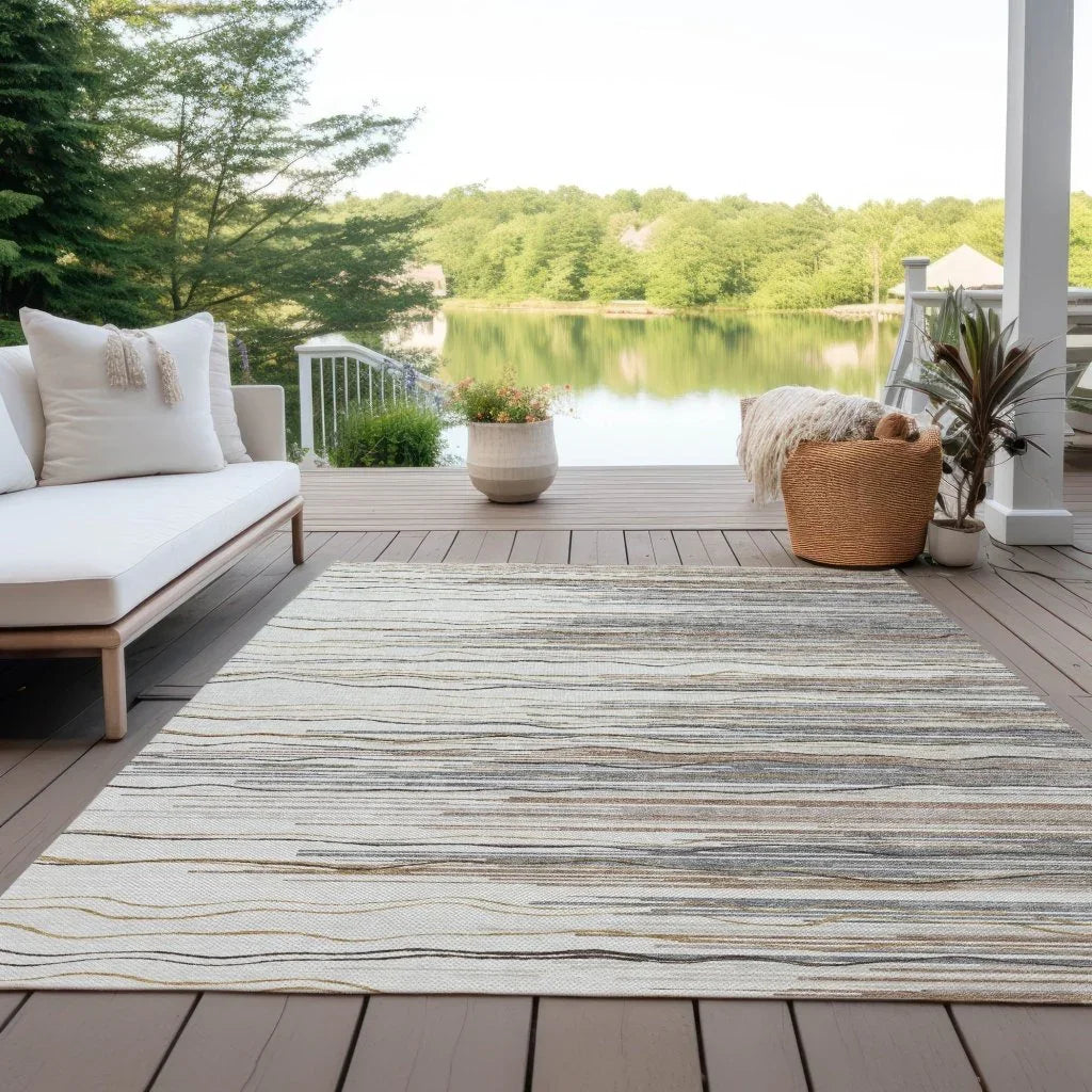 Ayra Ivory Washable Indoor-Outdoor Rug-Outdoor Rugs-LOOMLAN Rugs-LOOMLAN