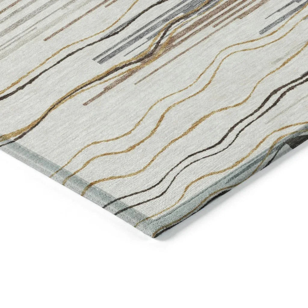 Ayra Ivory Washable Indoor-Outdoor Rug-Outdoor Rugs-LOOMLAN Rugs-LOOMLAN