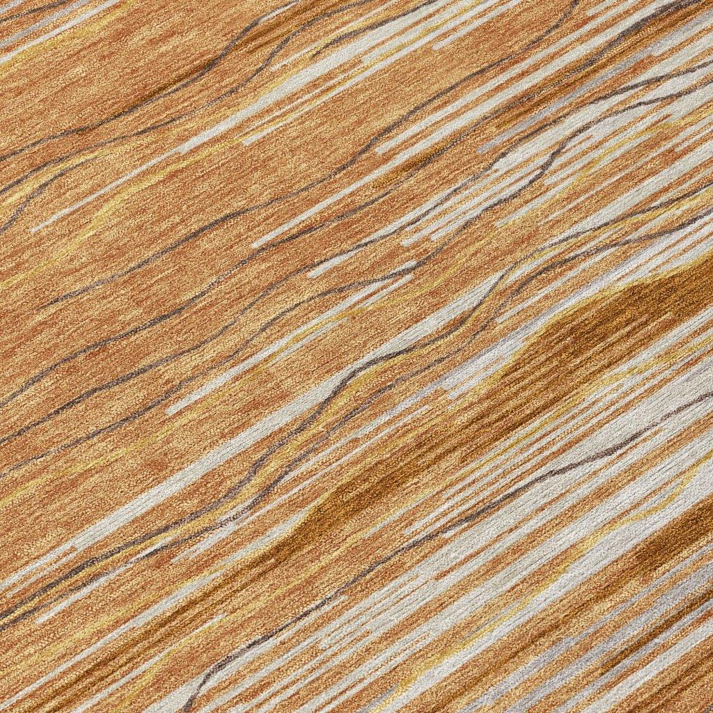 Ayra Orange Washable Indoor-Outdoor Rug-Outdoor Rugs-LOOMLAN Rugs-LOOMLAN