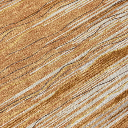 Ayra Orange Washable Indoor-Outdoor Rug-Outdoor Rugs-LOOMLAN Rugs-LOOMLAN