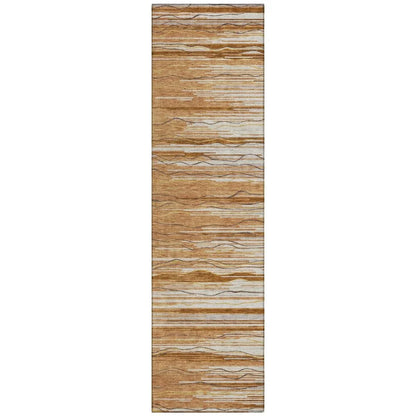 Ayra Orange Washable Indoor-Outdoor Rug-Outdoor Rugs-LOOMLAN Rugs-2'3" x 7'6"-LOOMLAN