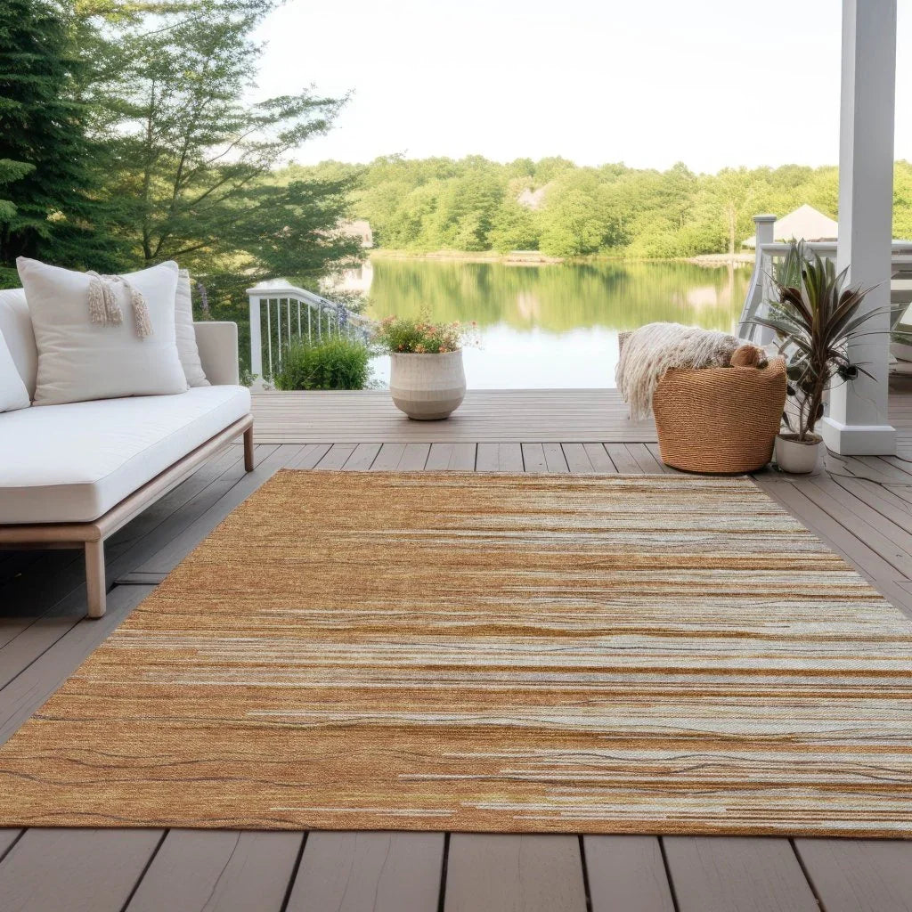 Ayra Orange Washable Indoor-Outdoor Rug-Outdoor Rugs-LOOMLAN Rugs-LOOMLAN