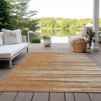 Ayra Orange Washable Indoor-Outdoor Rug-Outdoor Rugs-LOOMLAN Rugs-LOOMLAN