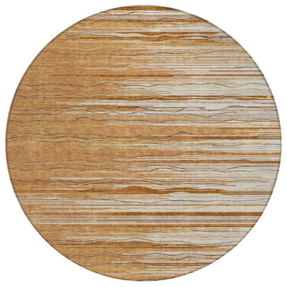 Ayra Orange Washable Indoor-Outdoor Rug-Outdoor Rugs-LOOMLAN Rugs-8' x 8'-LOOMLAN