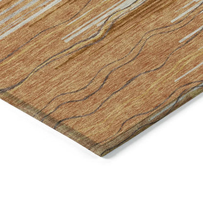 Ayra Orange Washable Indoor-Outdoor Rug-Outdoor Rugs-LOOMLAN Rugs-LOOMLAN