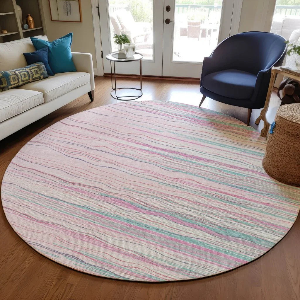 Ayra Pink Washable Indoor-Outdoor Rug-Outdoor Rugs-LOOMLAN Rugs-LOOMLAN