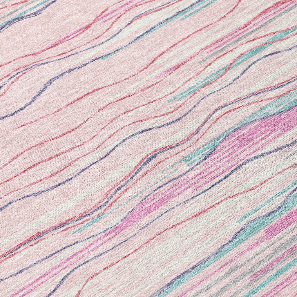 Ayra Pink Washable Indoor-Outdoor Rug-Outdoor Rugs-LOOMLAN Rugs-LOOMLAN