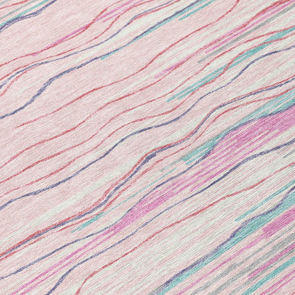 Ayra Pink Washable Indoor-Outdoor Rug-Outdoor Rugs-LOOMLAN Rugs-LOOMLAN