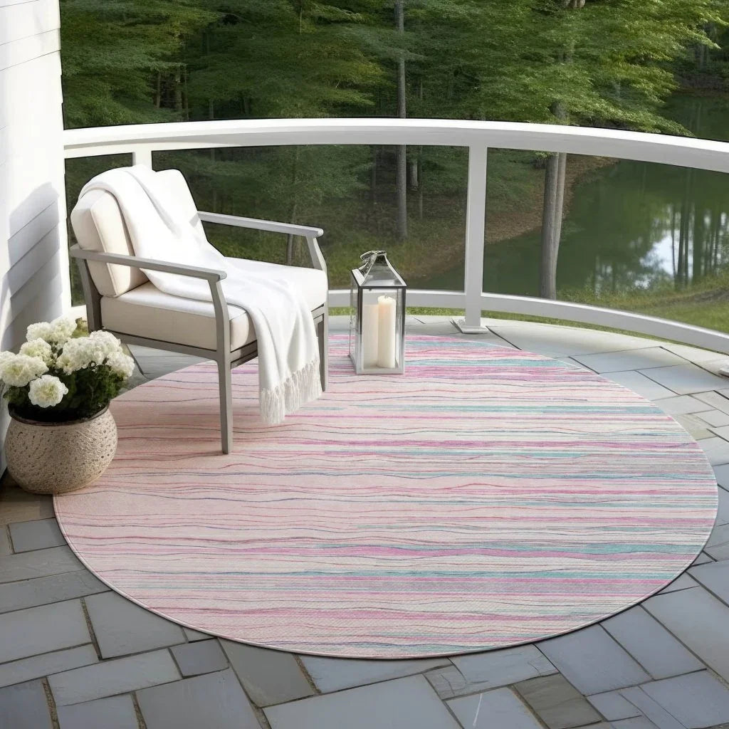 Ayra Pink Washable Indoor-Outdoor Rug-Outdoor Rugs-LOOMLAN Rugs-LOOMLAN
