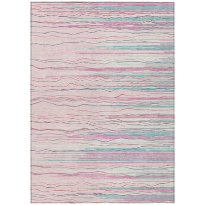 Ayra Pink Washable Indoor-Outdoor Rug-Outdoor Rugs-LOOMLAN Rugs-2'6" x 3'10"-LOOMLAN