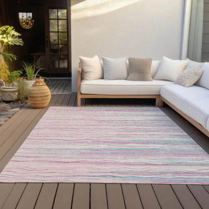 Ayra Pink Washable Indoor-Outdoor Rug-Outdoor Rugs-LOOMLAN Rugs-LOOMLAN