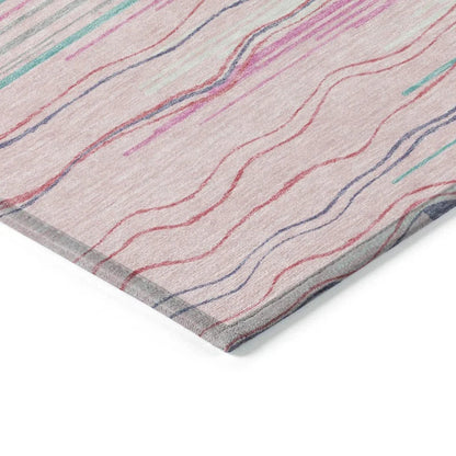 Ayra Pink Washable Indoor-Outdoor Rug-Outdoor Rugs-LOOMLAN Rugs-LOOMLAN