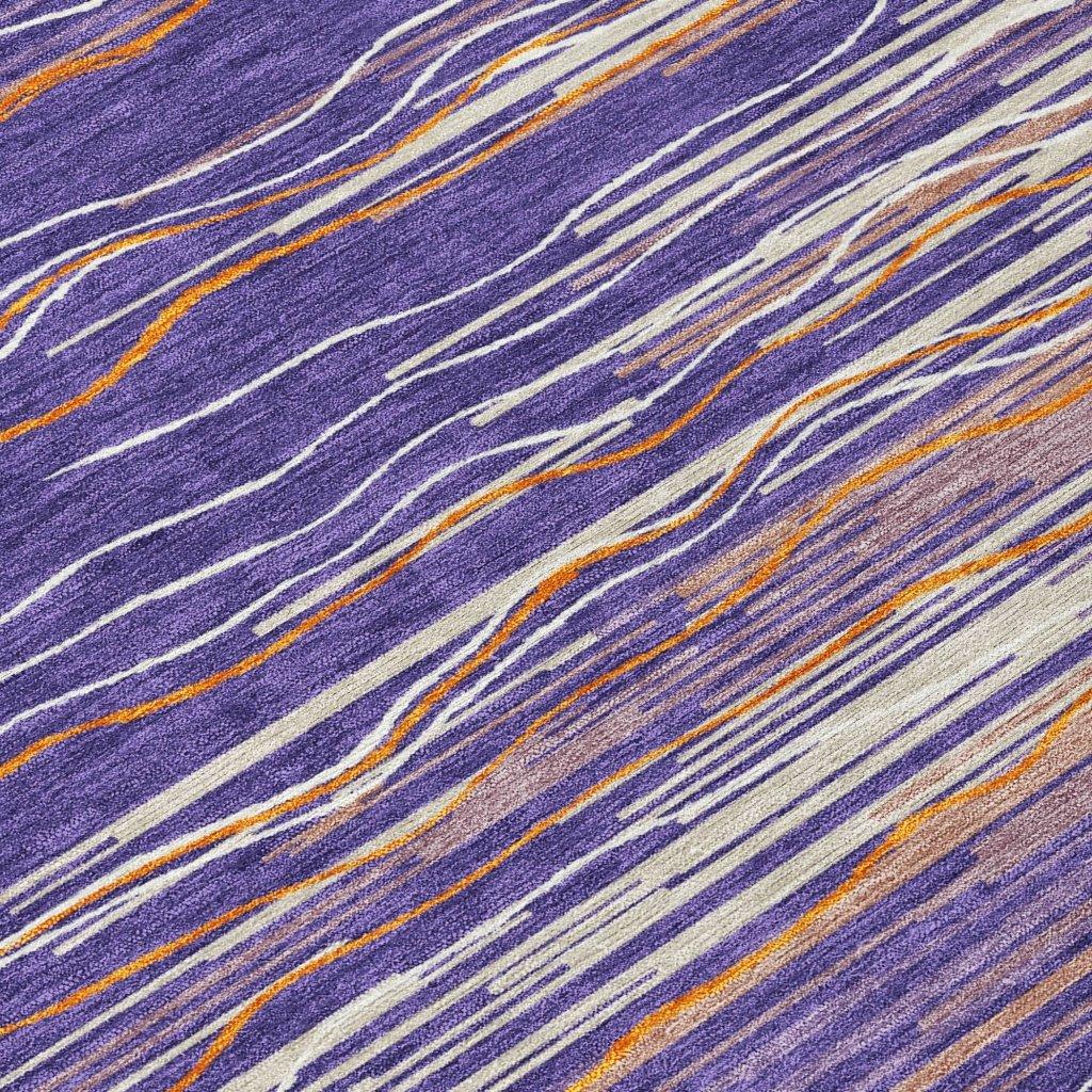 Ayra Purple Washable Indoor-Outdoor Rug-Outdoor Rugs-LOOMLAN Rugs-LOOMLAN