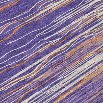 Ayra Purple Washable Indoor-Outdoor Rug-Outdoor Rugs-LOOMLAN Rugs-LOOMLAN