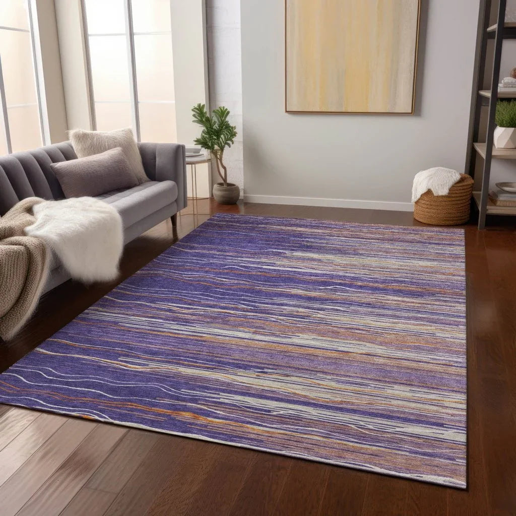 Ayra Purple Washable Indoor-Outdoor Rug-Outdoor Rugs-LOOMLAN Rugs-LOOMLAN