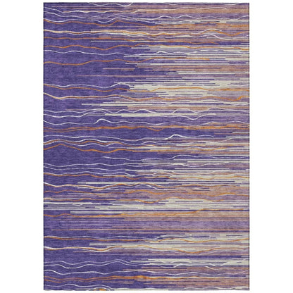 Ayra Purple Washable Indoor-Outdoor Rug-Outdoor Rugs-LOOMLAN Rugs-2'6" x 3'10"-LOOMLAN