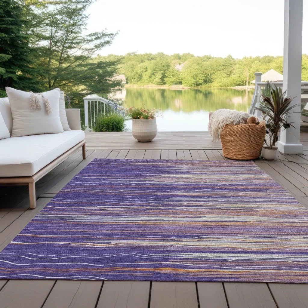 Ayra Purple Washable Indoor-Outdoor Rug-Outdoor Rugs-LOOMLAN Rugs-LOOMLAN