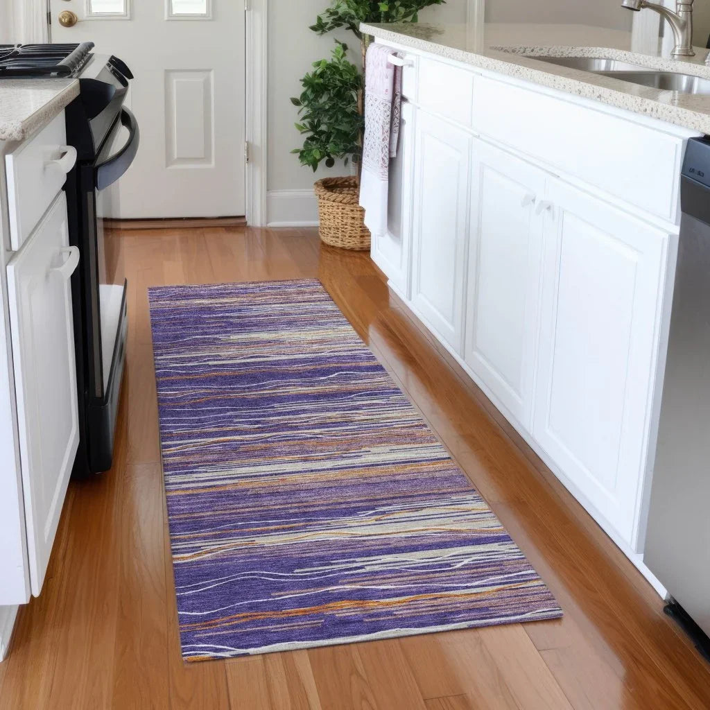 Ayra Purple Washable Indoor-Outdoor Rug-Outdoor Rugs-LOOMLAN Rugs-LOOMLAN
