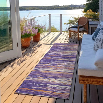 Ayra Purple Washable Indoor-Outdoor Rug-Outdoor Rugs-LOOMLAN Rugs-LOOMLAN