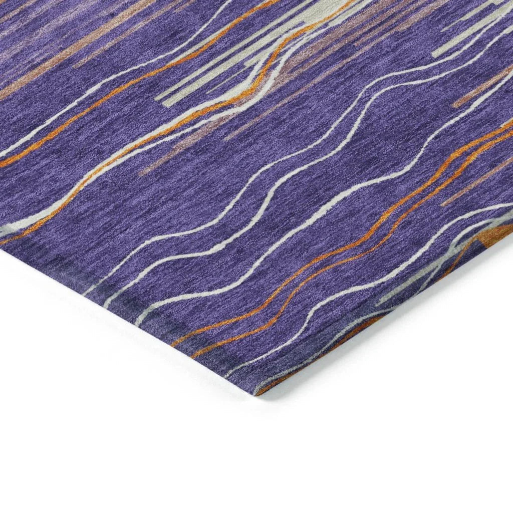 Ayra Purple Washable Indoor-Outdoor Rug-Outdoor Rugs-LOOMLAN Rugs-LOOMLAN