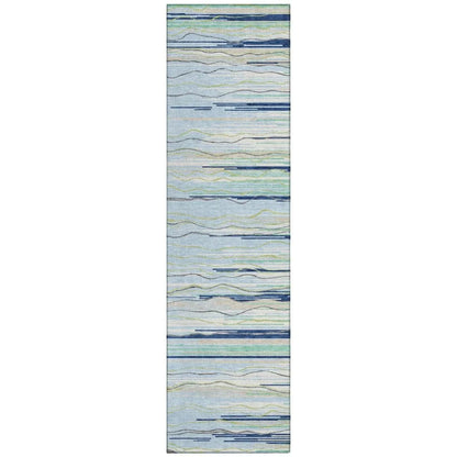 Ayra Sky Washable Indoor-Outdoor Rug-Outdoor Rugs-LOOMLAN Rugs-2'3" x 7'6"-LOOMLAN