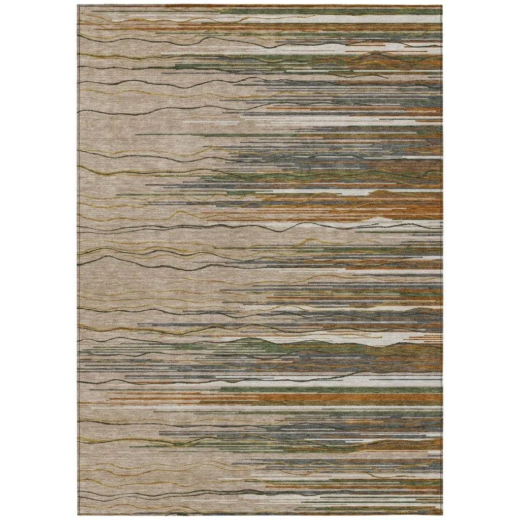 Ayra Taupe Washable Indoor-Outdoor Rug-Outdoor Rugs-LOOMLAN Rugs-2'6" x 3'10"-LOOMLAN