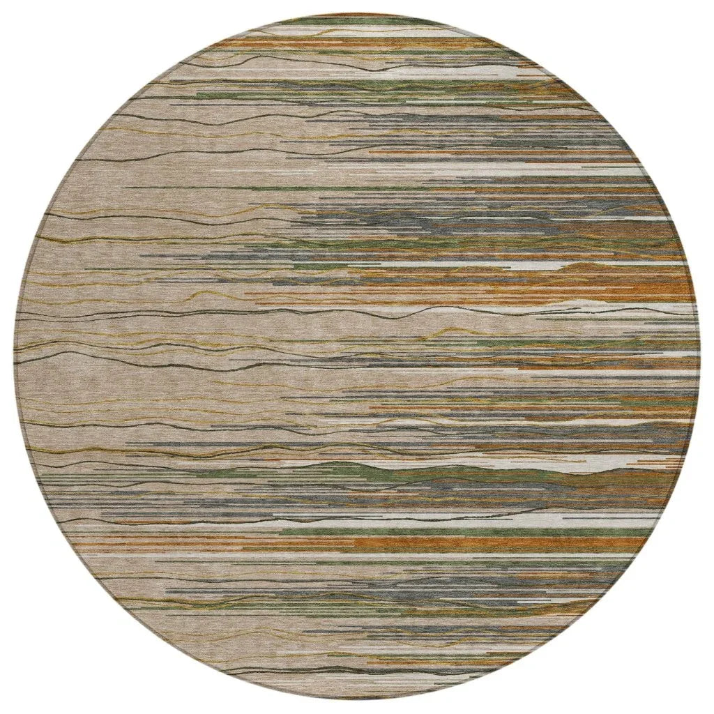 Ayra Taupe Washable Indoor-Outdoor Rug-Outdoor Rugs-LOOMLAN Rugs-8' x 8'-LOOMLAN