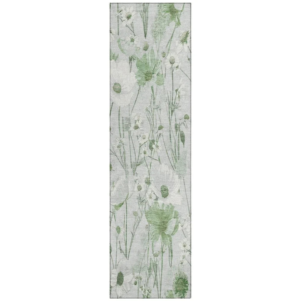 Azaleth Green Washable Indoor - Outdoor Rug - LOOMLAN - LOOMLAN Rugs - Outdoor Rugs