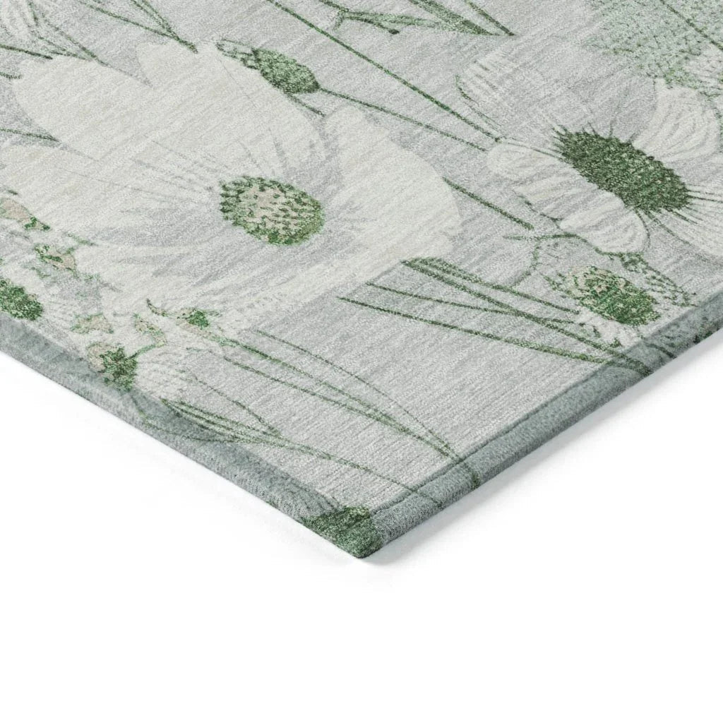 Azaleth Green Washable Indoor - Outdoor Rug - LOOMLAN - LOOMLAN Rugs - Outdoor Rugs