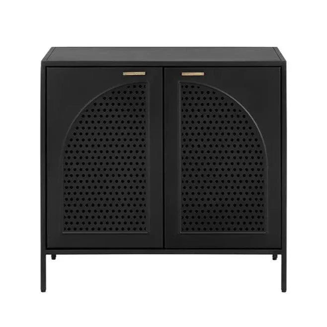 Aziza Nightstand Iron With Brass Handles - LOOMLAN - SUNPAN - Nightstands