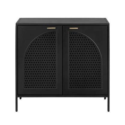 Aziza Nightstand Iron With Brass Handles - LOOMLAN - SUNPAN - Nightstands