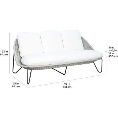 Azores 3 Seat Sofa - Coconut White Outdoor Couch - LOOMLAN - Seasonal Living - Outdoor Sofas & Loveseats