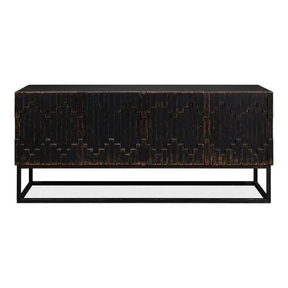 Aztec Black Sideboard Black Buffet for Dining Room - LOOMLAN - Sarreid - Sideboards