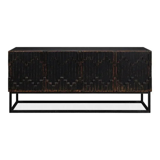 Aztec Black Sideboard Black Buffet for Dining Room - LOOMLAN - Sarreid - Sideboards