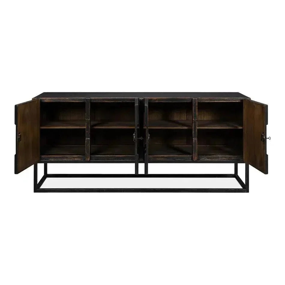 Aztec Black Sideboard Black Buffet for Dining Room - LOOMLAN - Sarreid - Sideboards