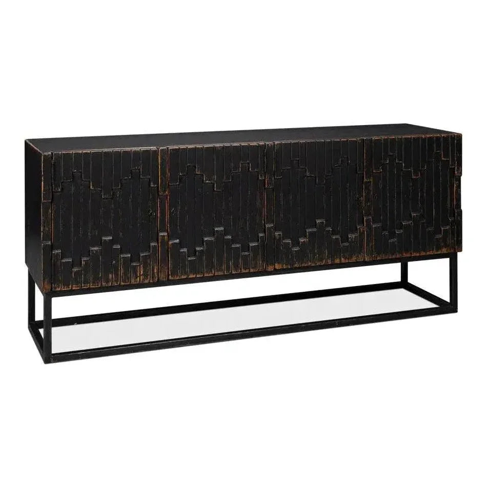 Aztec Black Sideboard Black Buffet for Dining Room - LOOMLAN - Sarreid - Sideboards