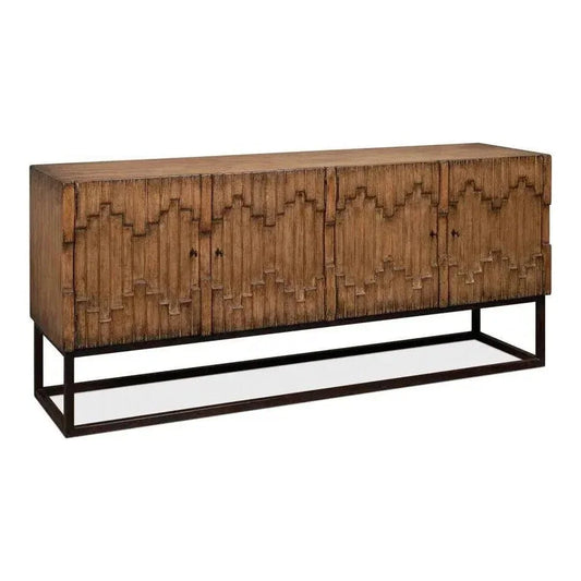 Aztec Brown Sideboard Black Buffet for Dining Room - LOOMLAN - Sarreid - Sideboards