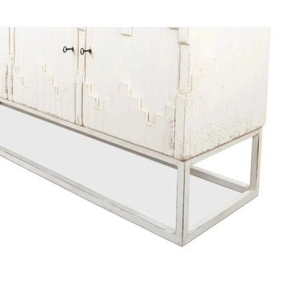 Aztec White Sideboard Black Buffet for Dining Room - LOOMLAN - Sarreid - Sideboards