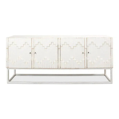 Aztec White Sideboard Black Buffet for Dining Room - LOOMLAN - Sarreid - Sideboards