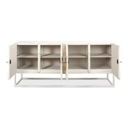 Aztec White Sideboard Black Buffet for Dining Room - LOOMLAN - Sarreid - Sideboards